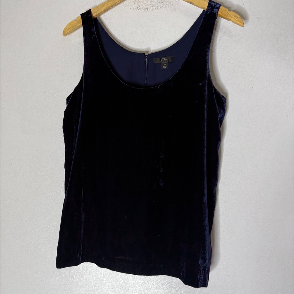 J Crew Blue Velevet Sleeveless Top Size‎ 4 Tall